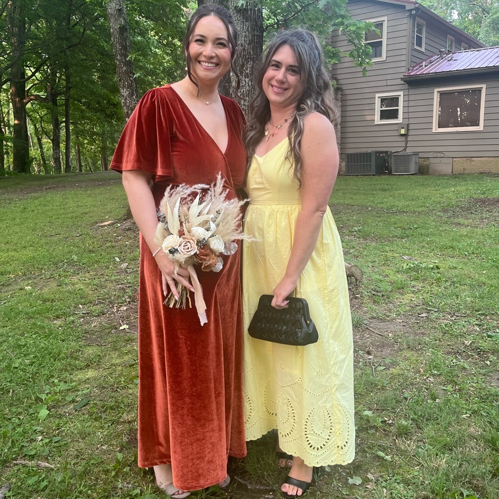 Baltic Born Meghan Velvet Maxi Dress in Rust - Size Large - Picture 12 of 14